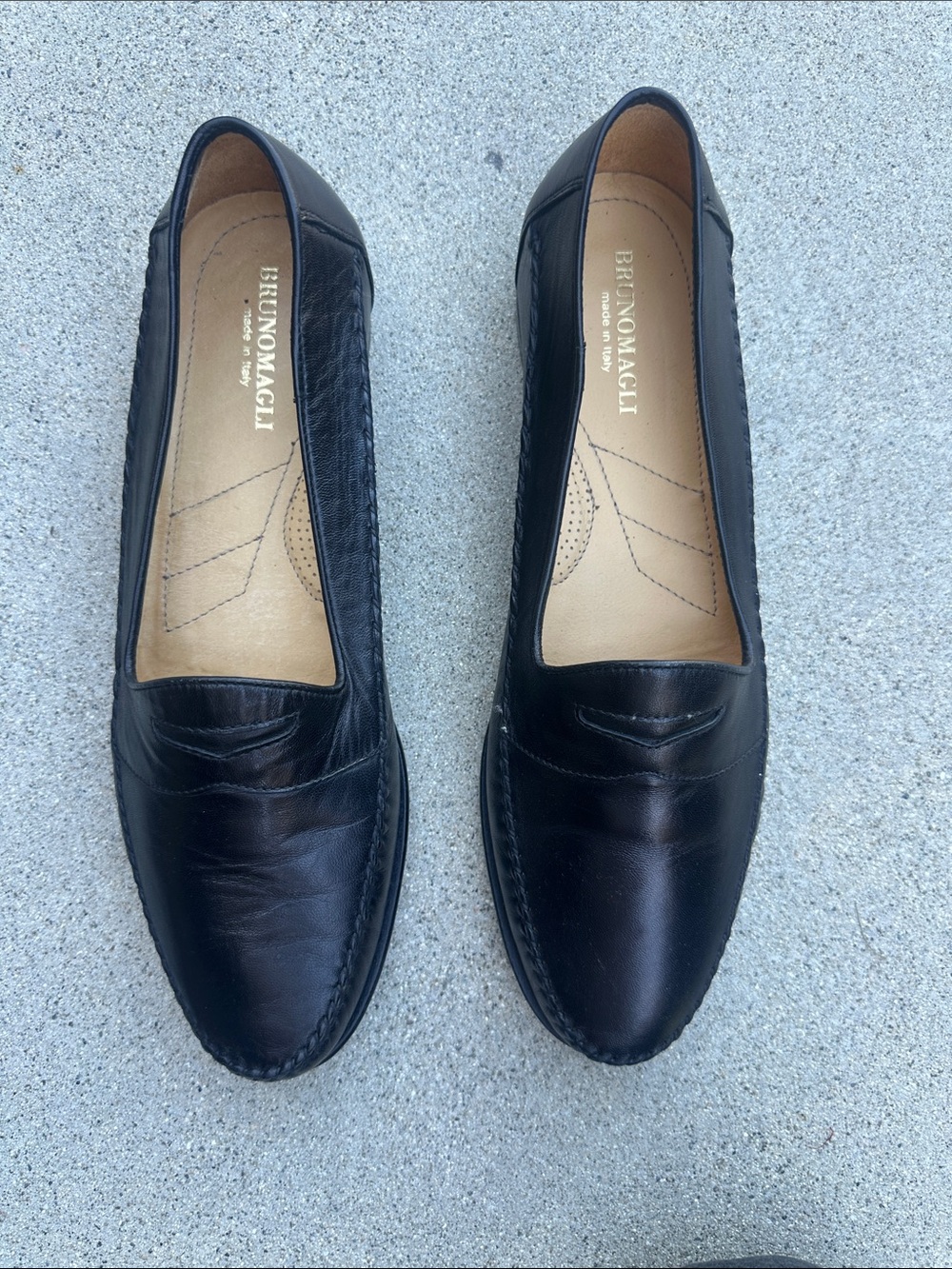 Bruno Magli Men’s Black Leather Slip-On Loafers 12 Never Worn